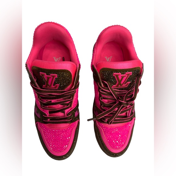 Louis Vuitton Crystal Men’s LV Trainer Sneakers Size-8 US - Picture 2 of 5
